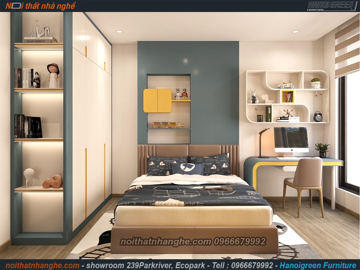 NỘI THẤT CĂN 03 NGỦ HAVEN TRỤC 01 CỰC CHẤT LƯỢNG VỚI GỖ ÓC  CHÓ BẮC MỸ