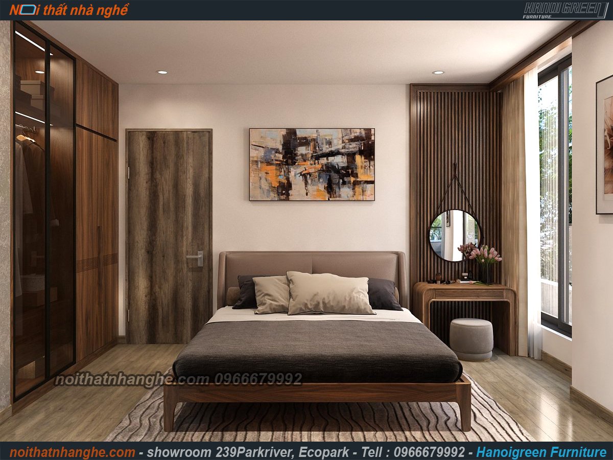 NỘI THẤT CĂN 03 NGỦ HAVEN TRỤC 01 CỰC CHẤT LƯỢNG VỚI GỖ ÓC  CHÓ BẮC MỸ
