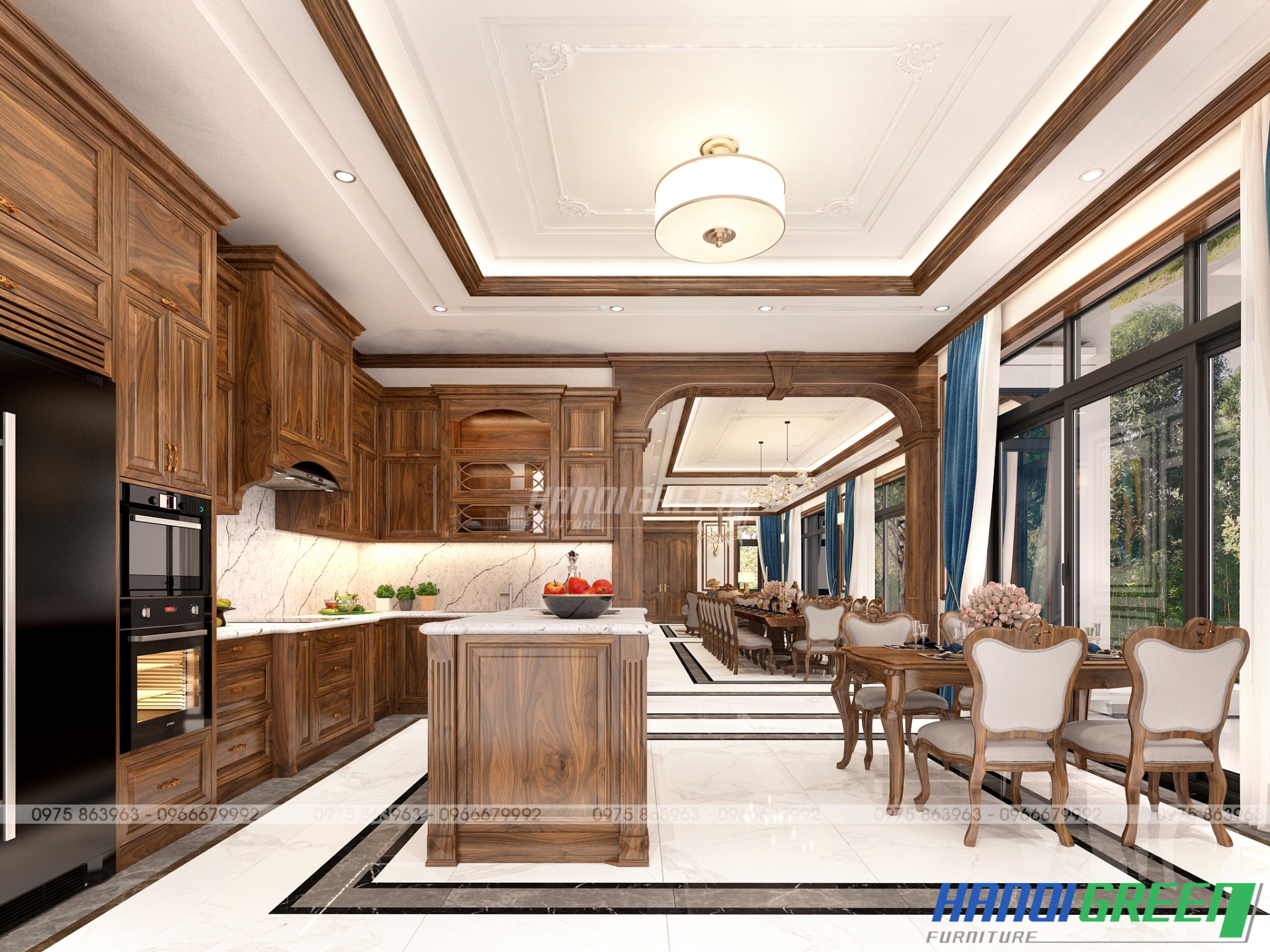 Bếp gỗ óc chó