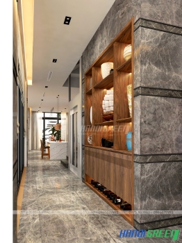 Thiết kế Nội thất gỗ Óc chó căn 600m2 Biệt Thự Đảo Ecopark