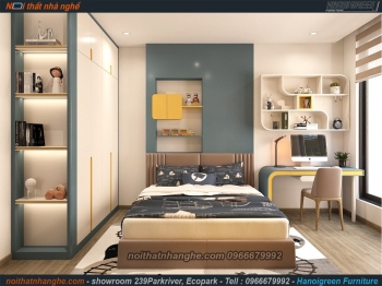 NỘI THẤT CĂN 03 NGỦ HAVEN TRỤC 01 CỰC CHẤT LƯỢNG VỚI GỖ ÓC  CHÓ BẮC MỸ